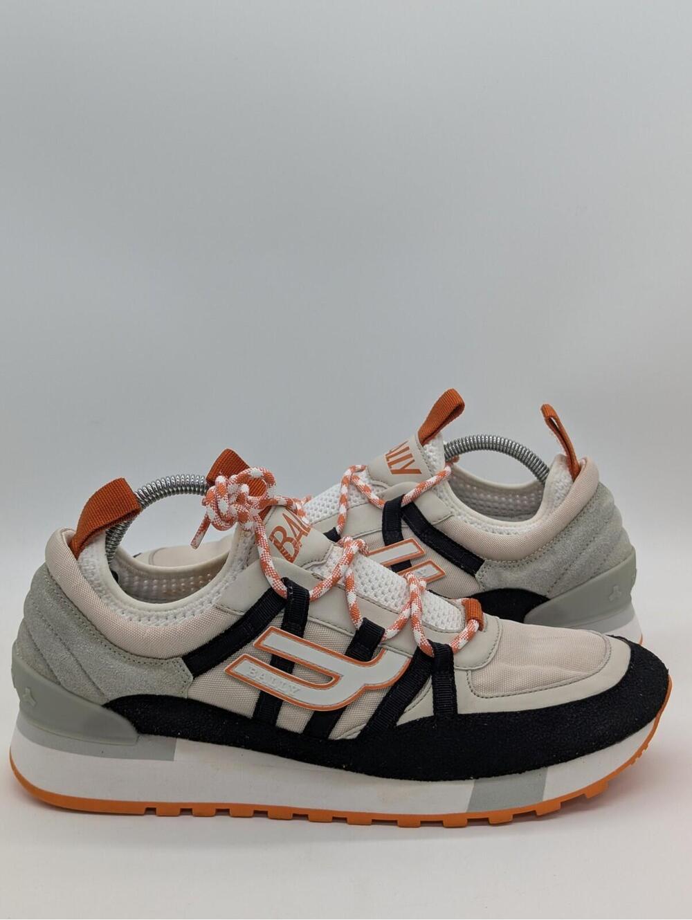 Bally Glick WS Vibram White Black Orange Sneakers Shoes - Mens Size 10 D